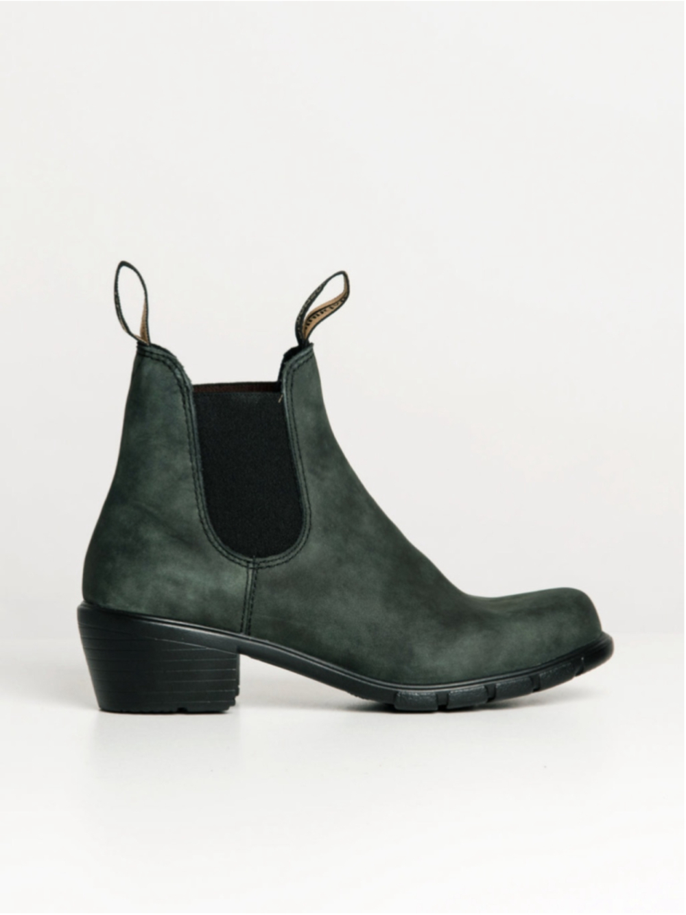 Blundstone Heel Boots Size 8.5 Stone Wash Leather Rustic Black Chelsea Boot
